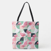 Modern roze flamingo Geometric Girly Chic Pattern Tote Bag (Voorkant)