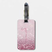 Modern roze flamingo Glitter Bokeh - Gepersonalise Bagagelabel (Achterkant verticaal)