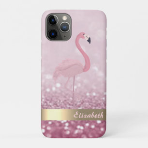 Modern roze flamingo Glitter Bokeh - Gepersonalise Case-Mate iPhone Case