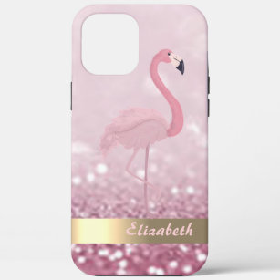 Modern roze flamingo Glitter Bokeh - Gepersonalise Case-Mate iPhone Case