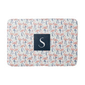 Modern roze flamingo monogram badmat (Voorkant)
