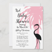  Modern Roze Flamingo Palm Baby shower Kaart (Voorkant)