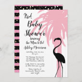  Modern Roze Flamingo Palm Baby shower Kaart (Voorkant / Achterkant)