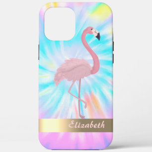 Modern roze flamingo Tie Dye Case-Mate iPhone Case