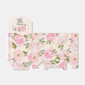 Modern  Roze Floral - Aangepast huwelijk Bedankdoosjes (Uitgevouwen)