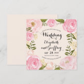 Modern  Roze Floral sparen de Datum Save The Date (Voorkant / Achterkant)