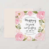 Modern  Roze Floral sparen de Datum Save The Date (Voorkant / Achterkant)