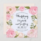 Modern  Roze Floral sparen de Datum Save The Date (Voorkant / Achterkant)