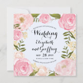 Modern  Roze Floral sparen de Datum Save The Date (Voorkant)