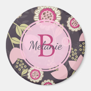 Modern roze Floral Tulip Patroon op maat Magneet