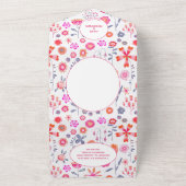 Modern roze flower garden boho Wedding All In One Uitnodiging (Buitenkant)