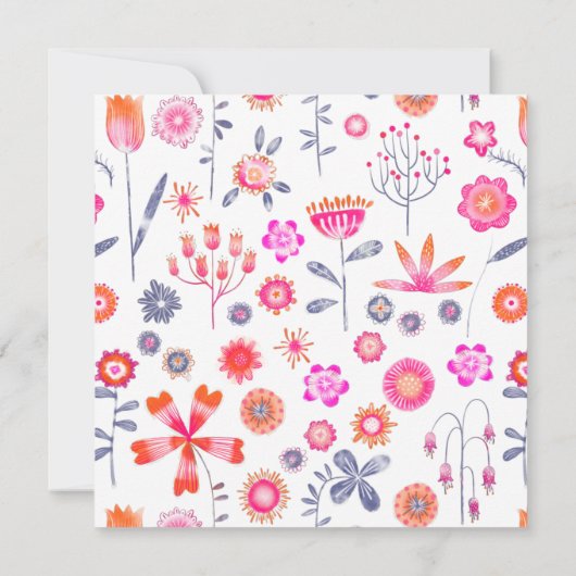 Modern roze flower tuin Boho Evening Kaart (Achterkant)