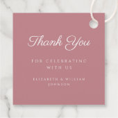 Modern roze foto meisje doop dank u bedankjes labels (Achterkant)