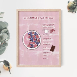 Modern Roze Fruit Smoothie Recept Food Art Poster