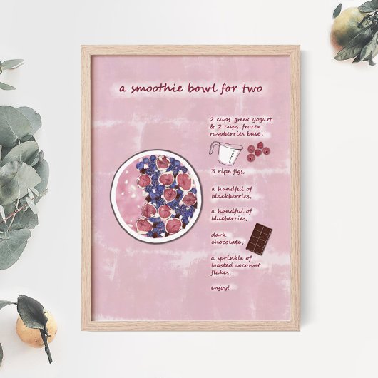 Modern Roze Fruit Smoothie Recept Food Art Poster