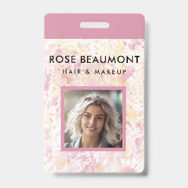 Modern roze geel Waterverf badge