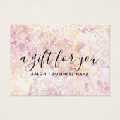 Modern Roze Geel Waterverf Cadeaubon Visitekaartje (Voorkant)