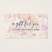 Modern Roze Geel Waterverf Cadeaubon Visitekaartje (Voorkant)