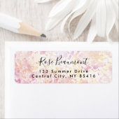 Modern Roze Geel Waterverf Script Adreslabel Etiket (Insitu)