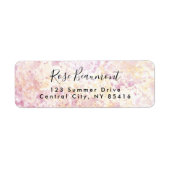 Modern Roze Geel Waterverf Script Adreslabel Etiket (Voorkant)