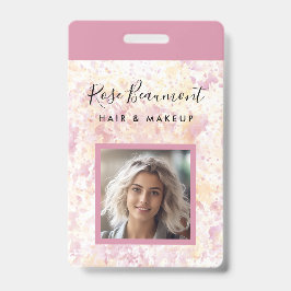Modern Roze Geel Waterverf Script Badge