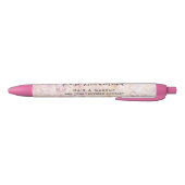 Modern roze geel Waterverf Script Blue Ink Pen (Bodem)