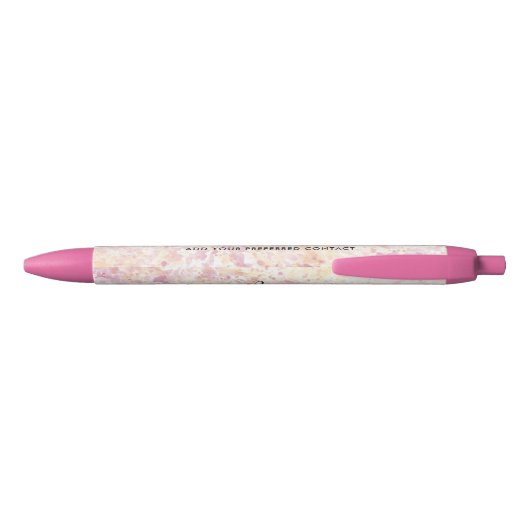 Modern roze geel Waterverf Script Blue Ink Pen (Achterkant)