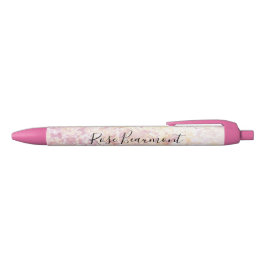 Modern roze geel Waterverf Script Blue Ink Pen