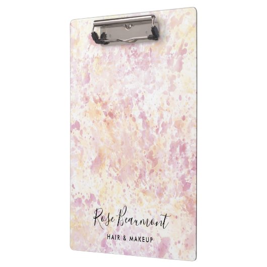 Modern roze geel Waterverf script klembord (Links)