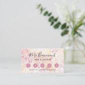 Modern Roze Geel Waterverf Script Loyalty Kaart Visitekaartje (Staand voorkant)