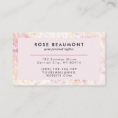 Modern Roze Geel Waterverf Script Loyalty Kaart Visitekaartje (Achterkant)