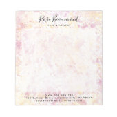 Modern Roze Geel Waterverf Script Notitieblok (Voorkant)