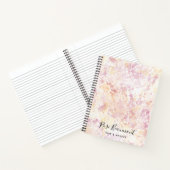 Modern Roze Geel Waterverf Script Notitieboek (Binnen)