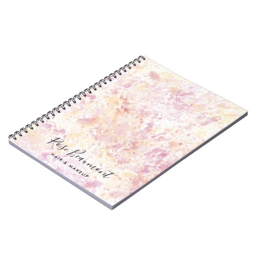 Modern Roze Geel Waterverf Script Notitieboek (Linkerzijde)