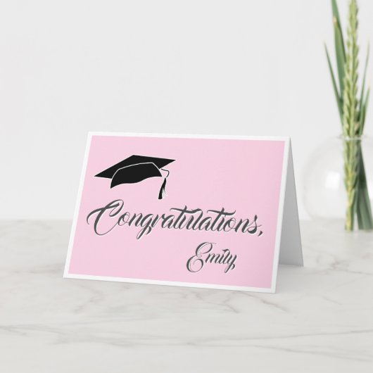 Modern Roze Gefeliciteerd Afstuderen Kaart (Voorkant)