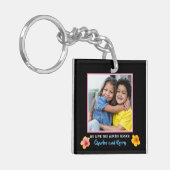 Modern roze gemarmerd We houden van je tante foto Sleutelhanger (Voorkant Links)