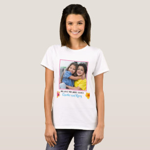 Modern roze gemarmerd We houden van je tante foto T-shirt