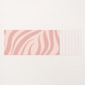 Modern roze Geometric Zebra Trendy Monogram Yogamat (Achterkant (horizontaal))