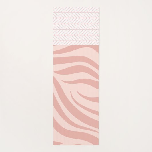 Modern roze Geometric Zebra Trendy Monogram Yogamat (Achterkant)