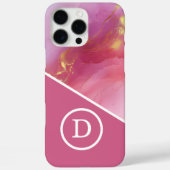 Modern roze geometrisch monogram Case-Mate iPhone case (Achterkant)