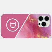 Modern roze geometrisch monogram Case-Mate iPhone case (Achterkant (horizontaal))