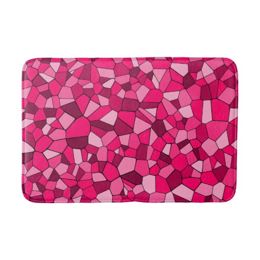 Modern roze geometrisch mozaïekpatroon badmat (Voorkant)