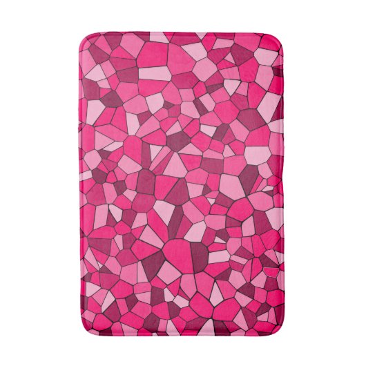 Modern roze geometrisch mozaïekpatroon badmat (Voorkant Verticaal)