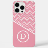 Modern Roze Geometrische Chevron Monogram Case-Mate iPhone Case (Achterkant)