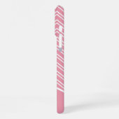 Modern Roze Geometrische Chevron Monogram iPhone Hoesje (Linkerkant)
