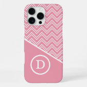 Modern Roze Geometrische Chevron Monogram iPhone Hoesje (Achterkant)