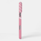 Modern Roze Geometrische Chevron Monogram iPhone Hoesje (Rechterkant)