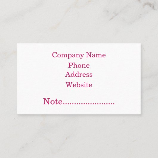 Modern roze Gepersonaliseerd op maat Visitekaartje (Achterkant)