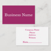 Modern roze Gepersonaliseerd op maat Visitekaartje (Voorkant / Achterkant)