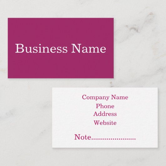 Modern roze Gepersonaliseerd op maat Visitekaartje (Voorkant / Achterkant)